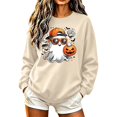 thumbnail image 3 of Frostluinai Women's Pullover Sweatshirts Halloween Pumpkin Ghosts Print Sweat Shirts Round Neck Long Sleeve Holiday Party Casual Wear, 3 of 6