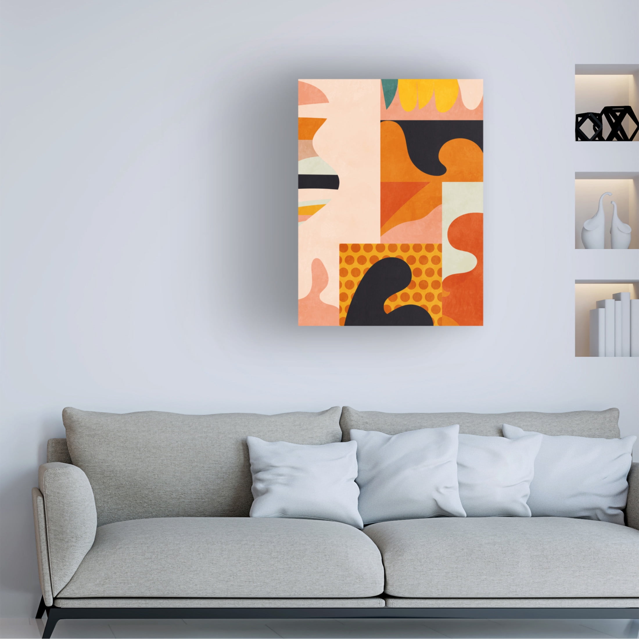 Trademark Fine Art Aleksandrova Karina Rut Bre Playing Around Shapes 5 Canvas Wall Art