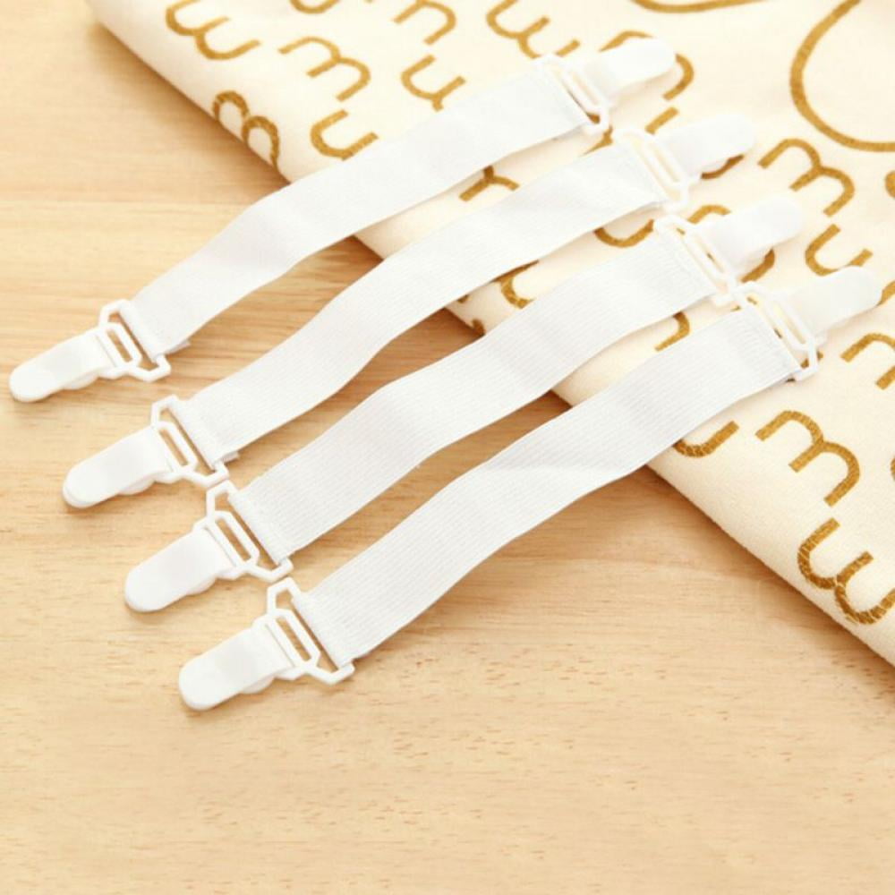 4Pcs Bed Sheet Grippers Elastic Fixed Belt Connector Home Organize Textiles