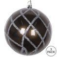 thumbnail image 2 of Vickerman MT198087D 4 in. Pewter Candy Glitter Net Ornament - 3 per Bag, 2 of 3