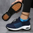 thumbnail image 4 of Womens Lace Up Sneakers Breathable Orthopedic Comfortable Non Slip Walking Shoes Casual Stretchy Athletic Sock Shoes Blue Size 6.5, 4 of 6