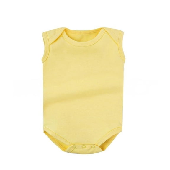NAISIBABY Baby Cotton Bodysuit, Summer Breathable Sleeveless Soft Comfy Infant Unisex Onesie Romper Yellow 3-6Months