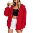 thumbnail image 6 of Nestiefly Zip Up Hoodie Women Oversized 2026 Zip Up Y2K Hoodies Casual Long Sleeve Sweatshirts Fall Spring Track Jackets Red M, 6 of 6