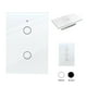 thumbnail image 1 of Interruptor de luz de pared inteligente WIFI 2 vias apagador inteligente Smart Switch, control remoto vía celular, panel táctil de vidrio o voz con Alexa, Google home y Smart Life Happy Life  Interruptor Inteligenge Wifi 2 switches Blanco, 1 of 10