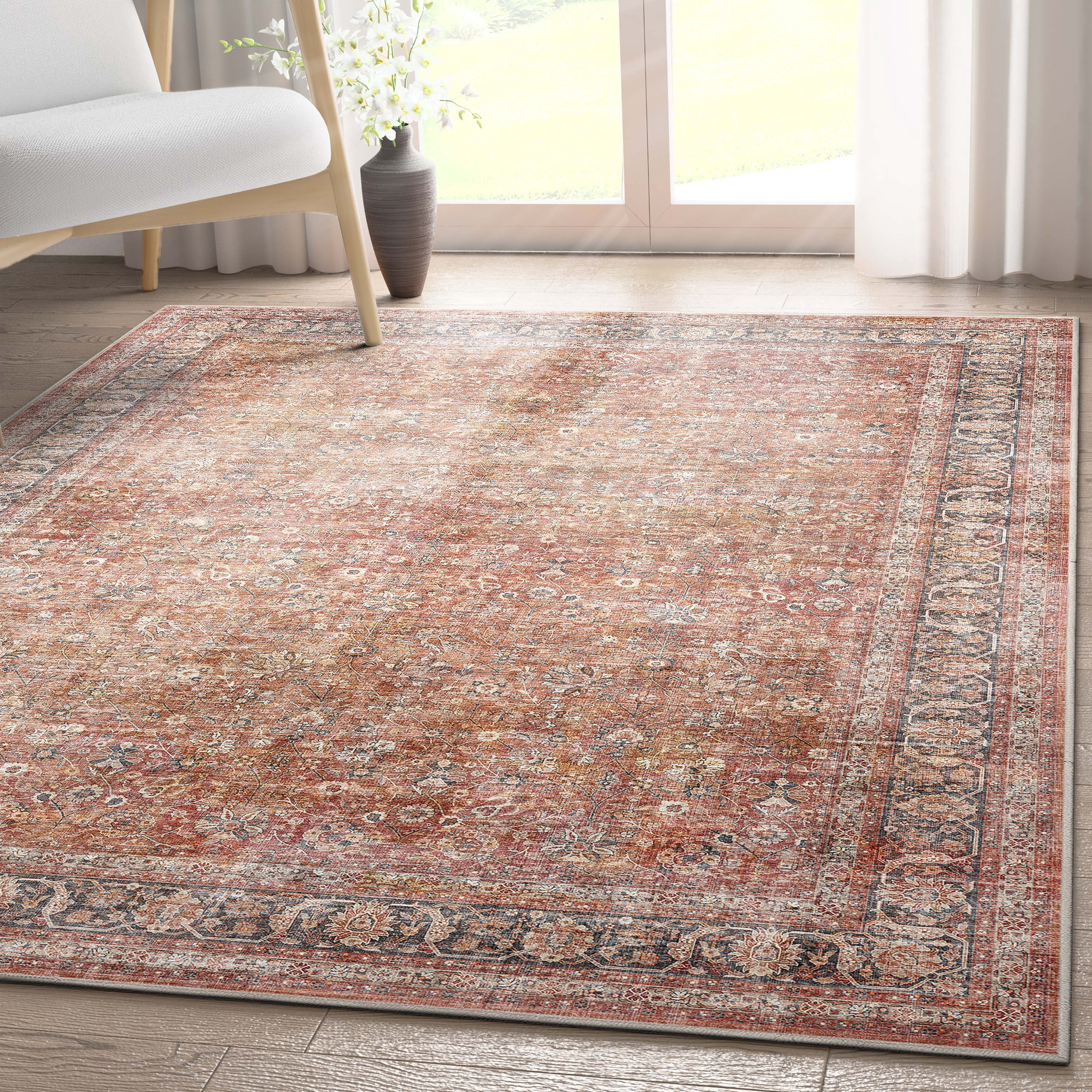 Well Woven Asha Delphine Vintage Persian Oriental Red 3'11" x 5'3" Flat-Weave Area Rug