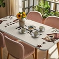 thumbnail image 3 of Sweet Home Table Cloths for 6 Foot Rectangle Tables, Western Stars Bird Houses Farmhouse Retro Patio Waterproof Elastic Fitted Tablecloths, Washable Rectangular Table Cover for Camping, 3 of 8