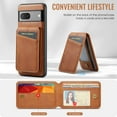 thumbnail image 3 of Dteck for Google Pixel 7 Pro Case Magnetic with Detachable Card Holder Wallet, Magnetic Phone Cover Compatible with MagSafe, Premium PU Leather Slim Shockproof Case for Pixel 7 Pro,Brown, 3 of 7