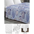 thumbnail image 6 of Coastal Seashells Queen Size Flat Sheet, Wrinkleproof & Fadeproof Cooling Flat Bed Sheet Only, Summer Nautical Coral Vintage Rustic Breathable Soft Bedding Top Sheets 90 x 102 Inches, 6 of 8