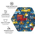 thumbnail image 3 of Naloa Vehicles Cartoon with Funny Drivers Leather Coasters for Drinks, Durable Drink Coasters 4 Set for Tabletop Protection, Luxurious Home Décor and Housewarming Gift ( {designName})Hexagon, 3 of 6