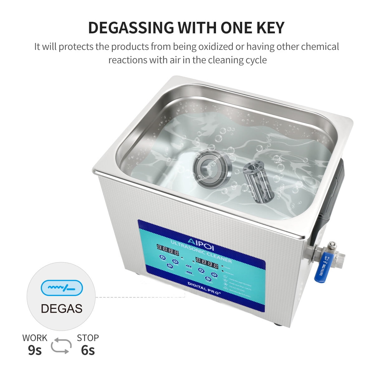 15L Ultrasonic Cleaner with Digital Timer&Heater Professional Ultrasonic Cleaner 40kHz Advanced Ultrasonic Cleaner 110V for Wrench Screwdriver Repairing Tools Industrial Parts Mental Cleaning