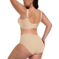 thumbnail image 6 of Qylux Women's Wireless Comfort Bras - Seamless Full Coverage Everyday T-Shirt Bra - Plus Size Soft Padded Bralette,Nude,M, 6 of 10