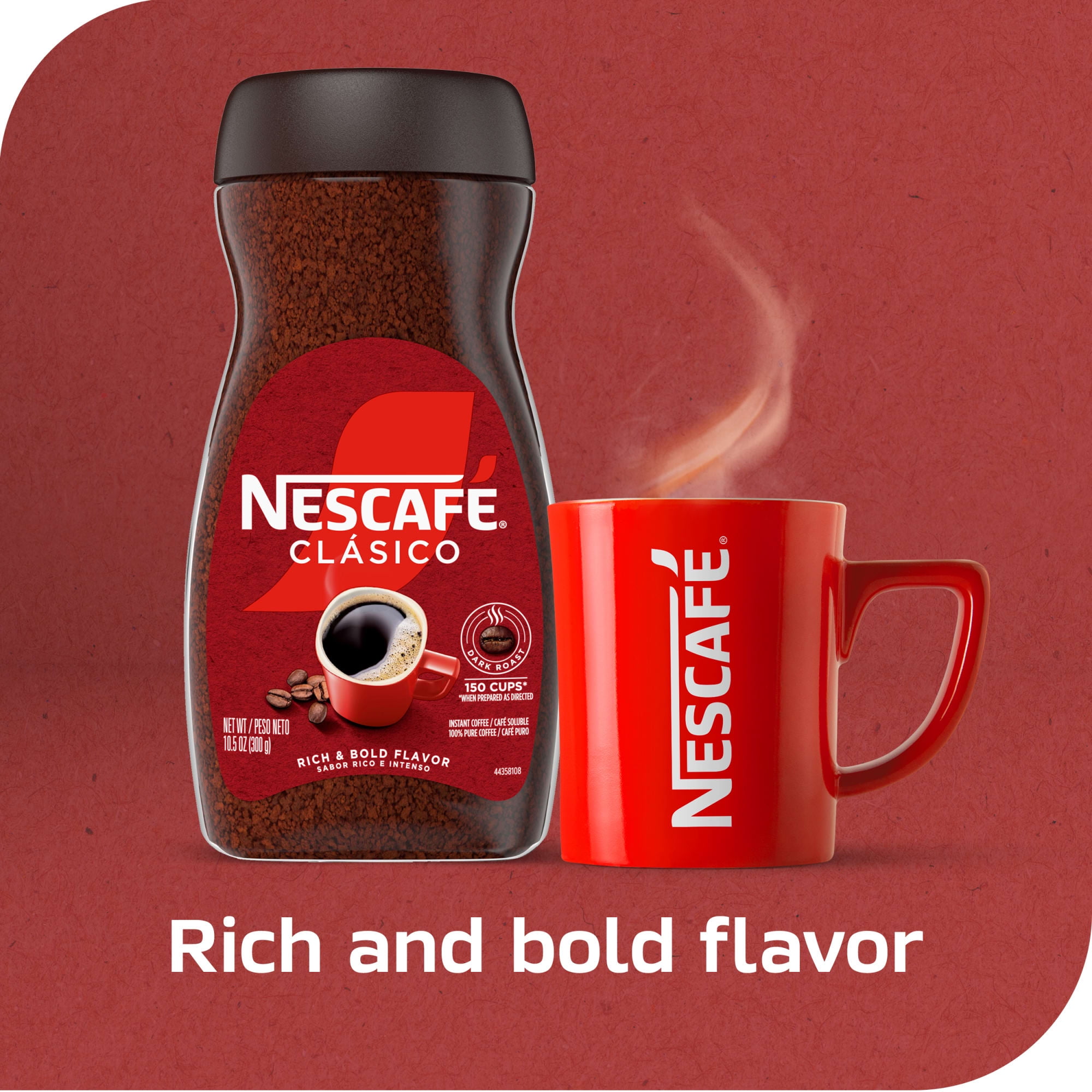 NESCAFÉ CLÁSICO Café Tostado Oscuro, Café Instantáneo, 10.5 oz, 1 Frasco