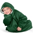thumbnail image 6 of Bare Homey Plush Sherpa Wearable Blanket - Fluffy & Soft - Lightweight - Kids, Forest Green, 6 of 9
