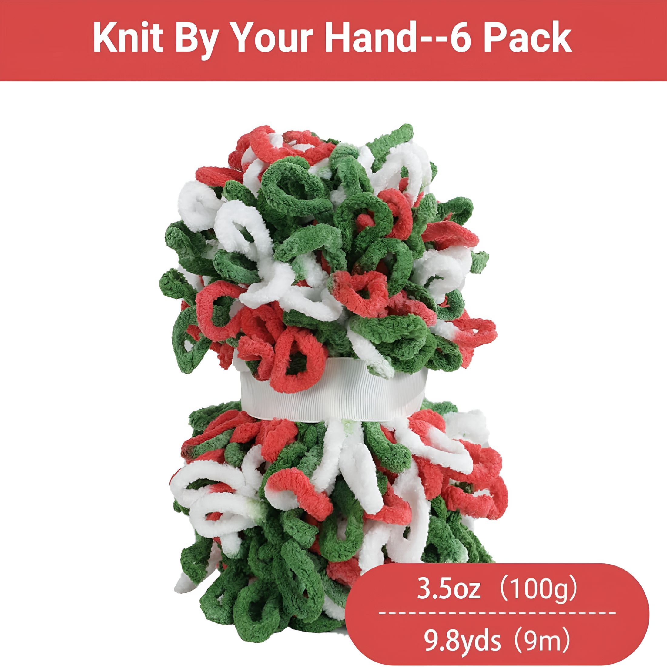 PALINO 2026 New 6 Pack(100G,9M)Bulky Loop Yarn for Finger Knitting Soft,Off the Hook Loop Yarn,No-Needle Craft Chenille Yarn for Crocheting,Hand-Knitting Yarn