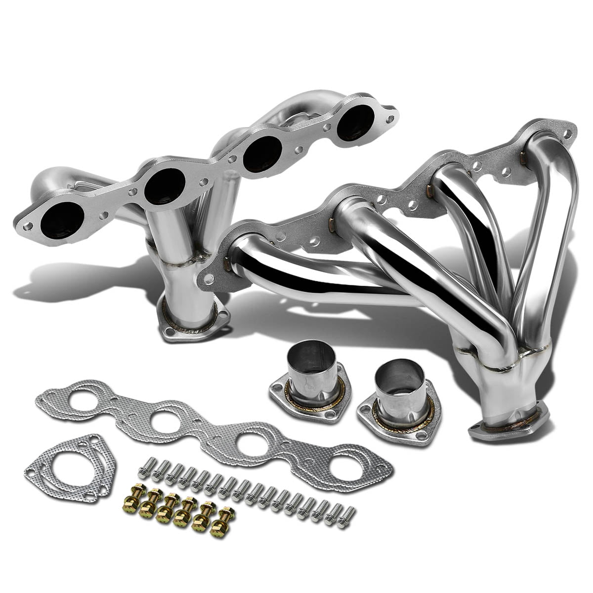 Chevy BBC 454 Center Dump Block Hugger Stainless Steel Exhaust Headers ...