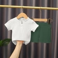 thumbnail image 2 of Coerni Baby Boys Clothes Set Toddler Baby Boys Button-down Shirt Tops +Cotton Shorts Summer Outfit 2PCS Fashion Outfits, 2 of 9
