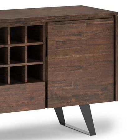 Simpli Home - Lowry Sideboard Buffet with Wine Rack - Distressed Charcoal Brown