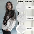 thumbnail image 6 of COEQINE Pullover Sweatshirts Oversized Tops Lightweight Women's Hoodies Black Butterfly Fit Long Sleeves Casual Wear Cozy Soft Crewneck Fashion Y2K Printing Loose Hooded Outfits, XL, 6 of 7