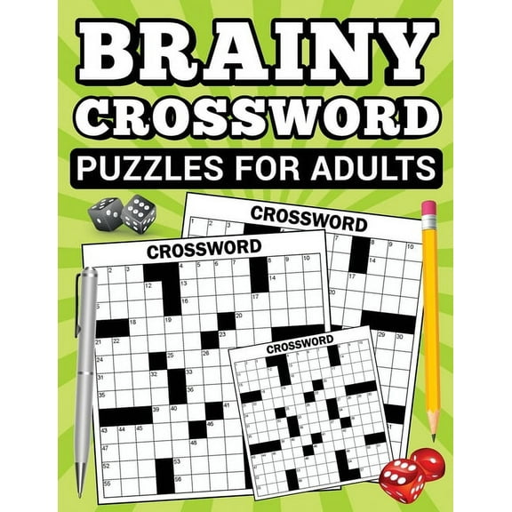 Brainy Crossword Puzzles for Adults, (Paperback)