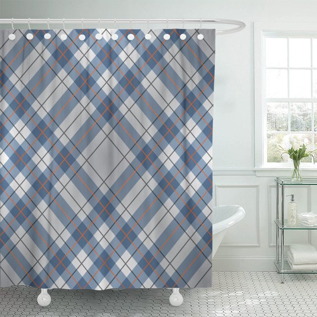 ABPHQTO Escocia Tartan Plaid Pattern Holly Scottish Garment Cortina de ducha navideña 152x180 cm ABPHQTO PKNMT60x72Shower-5317