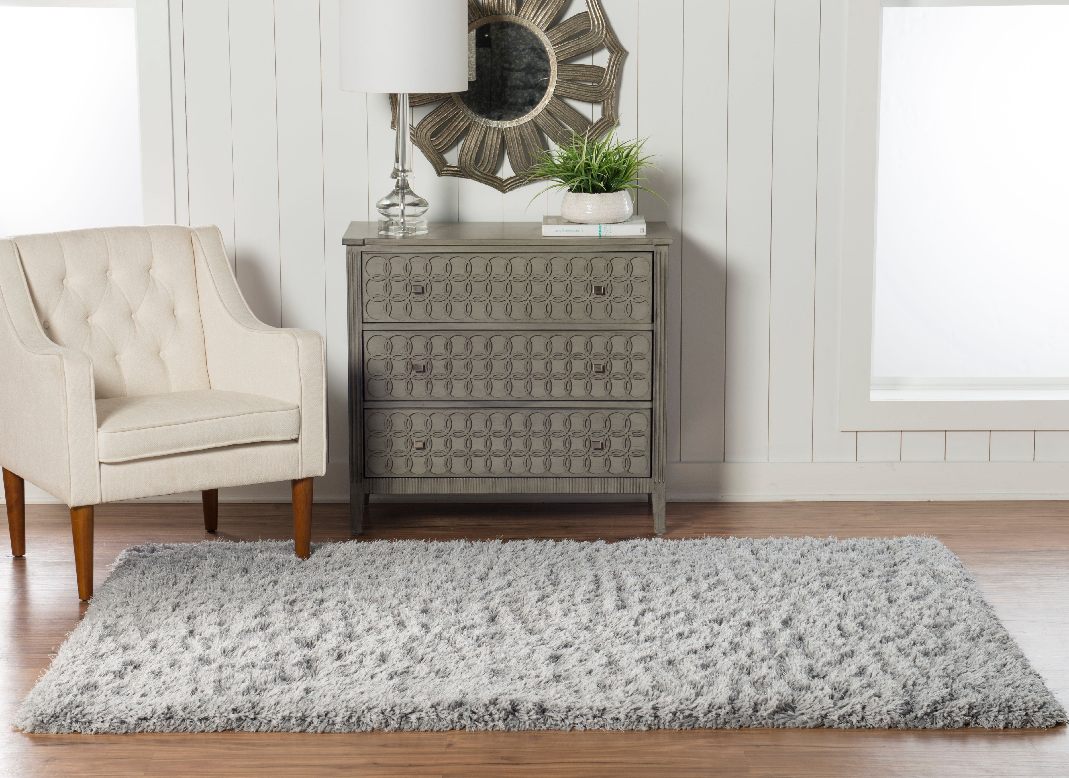 Linon Home Décor Pastel Shaggy Area Rug Collection, Gray, 2' x 3'