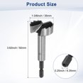 thumbnail image 3 of Broca Forstner Uxcell para Trabajos en Madera, 1-3/8in (35mm) Punta de Carburo Vástago Hexagonal Cortador de Bisagra para Abrir Agujeros en Madera, 3 of 7