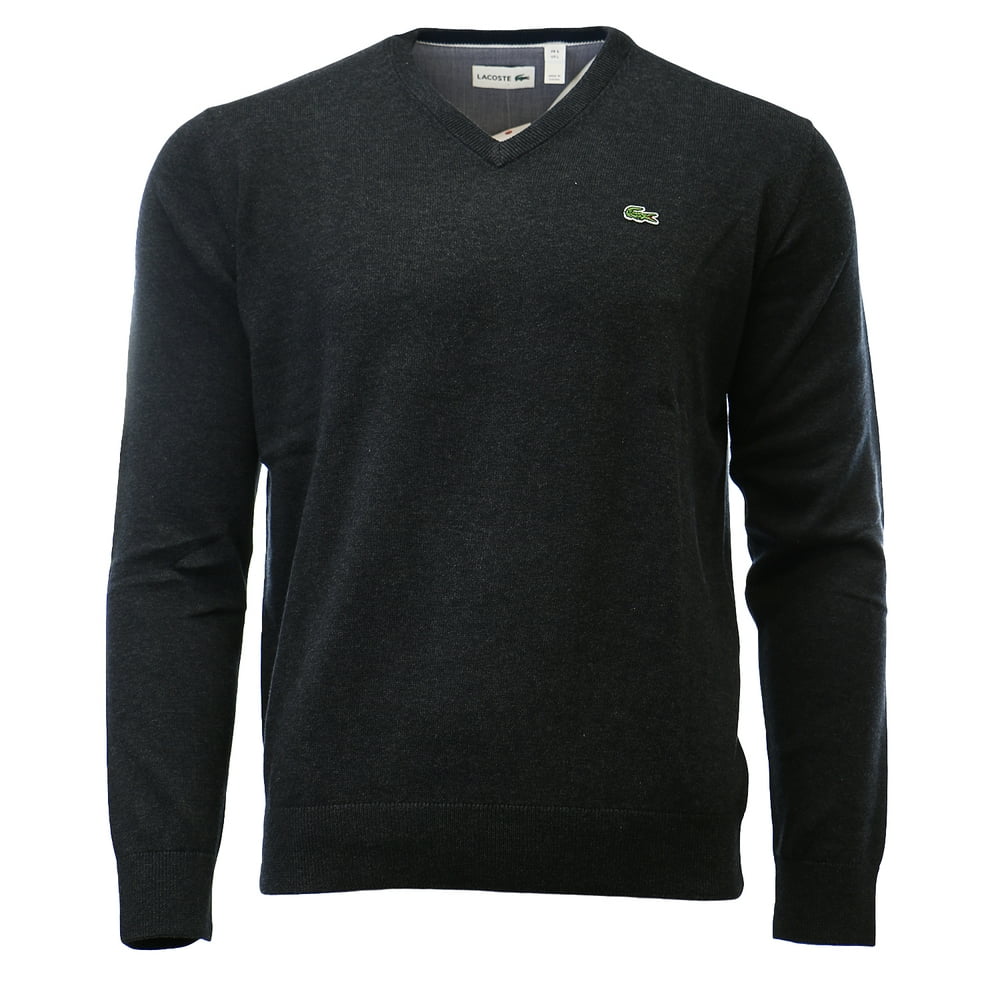 Lacoste - Lacoste V-Neck Jersey Sweater Pullover - Mens - Walmart.com ...