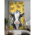 thumbnail image 2 of Sheer Curtains 108 Inches Long, Cow Sunflowers Semi Sheer Curtains Light Filtering Window Treatment, Farmhouse Country Animals Floral Black Plaid Privacy Voile Drapes for Living Room 52x108 Inch, 2 of 7