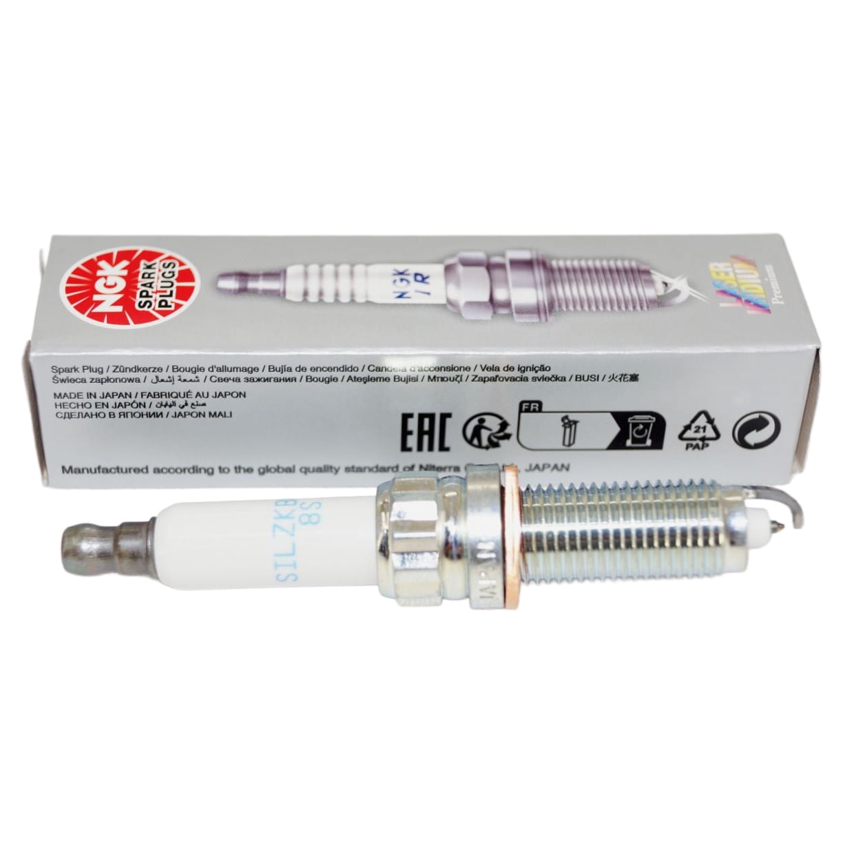 NGK Laser Iridium Spark Plug (SILZKBR8D8S) Fits select: 2011-2017 BMW X3, 2011-2018 BMW X5