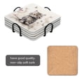 thumbnail image 2 of Drink Coasters Set Of 4 With Holder Cute Little Kitten Surrounded By Butterflies Flying In All Directions Water Absorbent Ceramic Coasters Tabletop Protection,Suitable For Various Cup,Home Decor, 2 of 4
