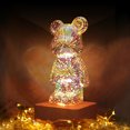 thumbnail image 5 of Lámpara de oso de fuegos artificiales Luz de noche decorativa de oso colorido, lámpara de mesa de vidrio Variable 8 colores Luz de noche de oso Regalo de San Valentín para ella o él, 5 of 5