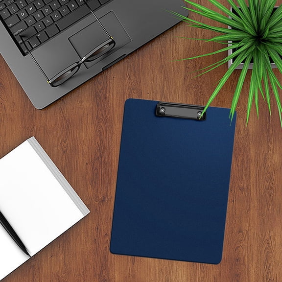 Heavy Duty Plastic Clipboard with Clip, Thick Rigid Letter Size Writing Board (8.5x11 in) for Stu-dents, Office & Home Sch-ool Organization, Dark Blue