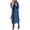 Blue, variant on Women's Winter Woolen Coat Elegant Lapel Trench Coat Solid Color Long Jacket with Work Tie, in Blue, Size L
