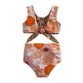 thumbnail image 3 of Toddler Summer Girls Flower Leopard Printed Two Piece Swimwear Swimming Suits Girls 5 5t Swimsuit Girls Dinosaur Kids Cover Ups for Swimwear Girls Swimsuits under 20 Girls Halter Swimsuits Size 12, 3 of 7
