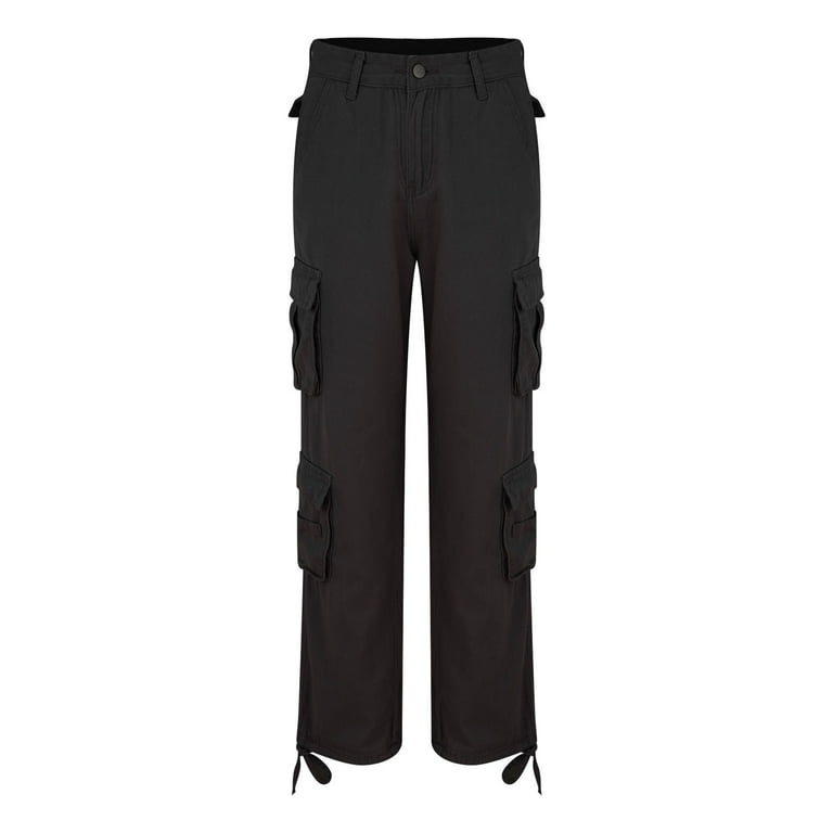 Asqwmvz Cargo Pants Women Women's Solid Color Low Rise Multi