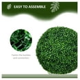 thumbnail image 3 of Artificial Boxwood Topiary Trees (Set of 2) - 19.75 Inch UV Resistant Indoor Outdoor Faux Plants for Home, Office, Living Room & Garden Decor Green + Plastic, 3 of 8