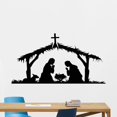 thumbnail image 2 of Calcomanía de pared religiosa para sala de estar, vinilo adhesivo artístico de nacimiento de María, José, Jesús, dormitorio, Navidad, decoración del hogar, G784, 2 of 3