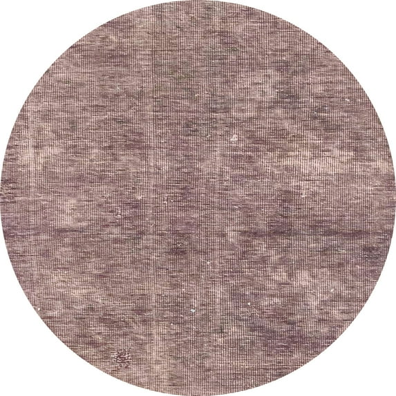 Ahgly Company Machine Washable Indoor Round Abstract Rosy-Finch Purple Area Rugs, 3' Round
