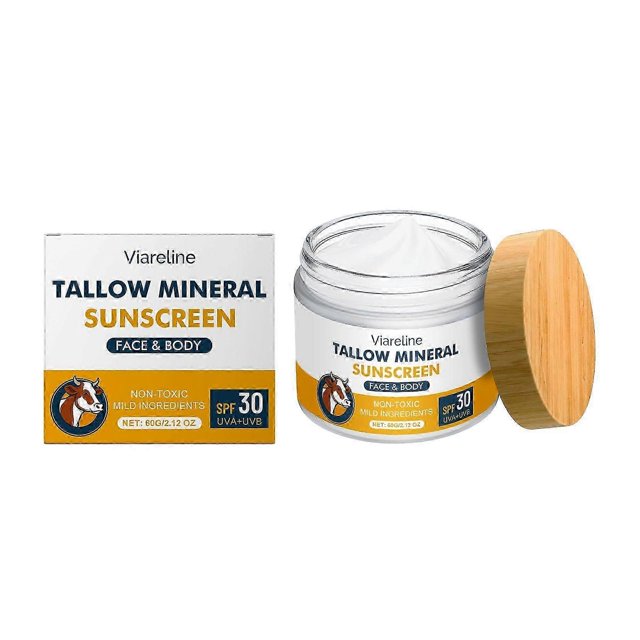 Beef Tallow Sunscreen, Mineral Sunscreen SPF 30, Non Toxic Sunscreen for Face & Body, Tallow & Zinc Oxide Sunblock Non-Greasy UVA+UVB Protection-M