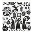 thumbnail image 3 of Ambesonne Tribal Shower Curtain, Prehistoric Cave, 69"Wx84"L, Black White, 3 of 5