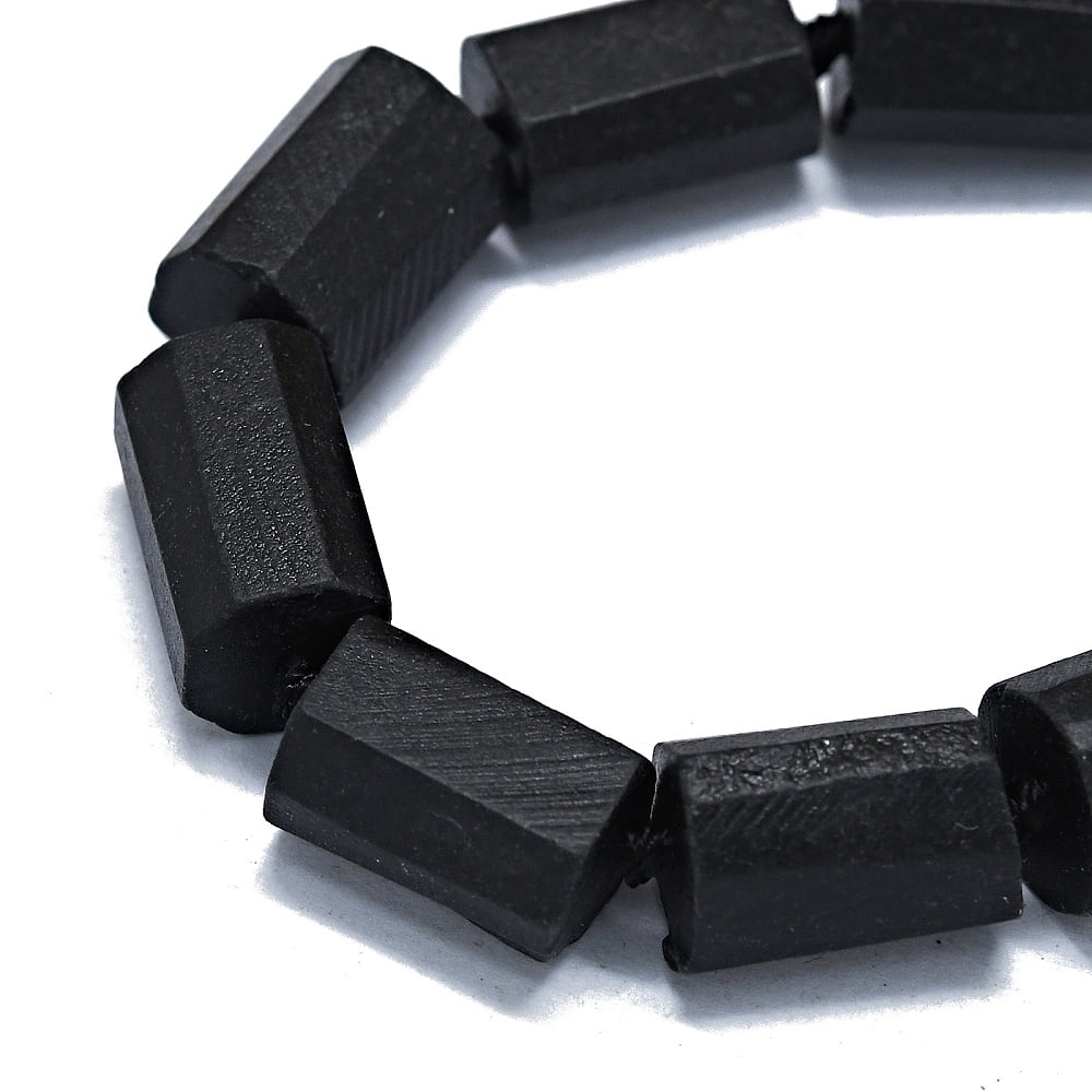 2Strand Natural Shungite Beads Strands Frosted Nuggets 11~13x7~8mm Hole: 0.8mm about 27~30pcs/strand 16.73''(42.5cm)