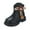 Black, variant on Girls Ankle Boots Cute Knit Flower Bowtie Platform Lug Sole Zipper Short Booties Trendy Stitching Leather Round Toe Kids Chelsea Boots 11 Little Kid Black