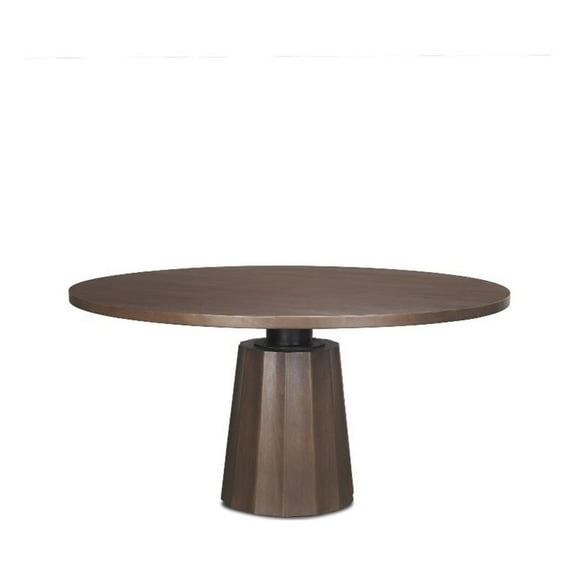 Swanson 60" Dark Brown Wood Round Pedestal Dining Table