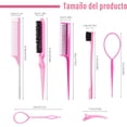 thumbnail image 2 of Peines para Cabello Mujer de 12 Piezas, Kit para Peinar, Peines para Peinar el Cabello, Cepillo de Nailon para Cabell, Cepillos de Peine para Burlas para el Cabello, Rosa, 2 of 4