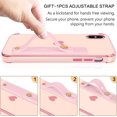 thumbnail image 4 of iPhone X Case,iPhone Xs Case,Slim Fit Plating Heart Soft TPU with Adjustable Wristband Kickstand Scratch Resistant Shockproof Protective Phone Cover for Apple iPhone X/XS 5.8 Inch, Pink/Golden, 4 of 18