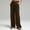 Brown, variant on Women's Wide Leg Leggings with Dual Pockets, Loose Fit for Fitness and Lounge, Casual Comfortable Cropped Pants White S