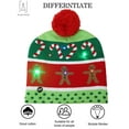 thumbnail image 4 of Gustave Christmas LED Light Up Beanie Hat Knit Cap Great Presents for Unisex 3 Flashing Modes Winter Warm Cap Xmas Hat For Adults Kids "Christmas candies", 4 of 10