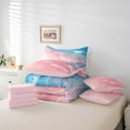 thumbnail image 4 of Erosebridal Pink Beach Bed in a Bag Twin size, Romantic Ocean Bed Set, Coastal Marine Reversible Bedding Twin Size, Microfiber Bedroom Decoration, 7pcs, 4 of 6