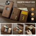 thumbnail image 6 of Allytechgroup Wallet Case for iPhone 15, PU Leather Wallet Case with Detachable Cards Holder Kickstand Support Wireless Charging Shockproof Protective Bumper for Women Men, Brown, 6 of 11