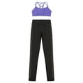 thumbnail image 3 of TiaoBug Kids Girls Sleeveless Crop Tops and Sparkly Leggings Activewear Set Yoga Gymnastics Workout Outfits Lavender 10, 3 of 5